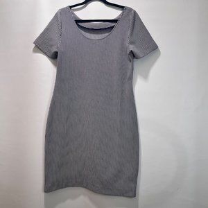 Banana Republic‎ Women's Navy Blue White Striped Short Sleeve Dress Size L